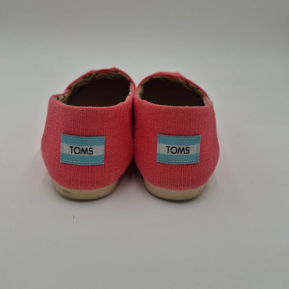TOMS Womens Classic Alpargata Slip On Shoes Coral Pink Textile 10020572 Size 5.5